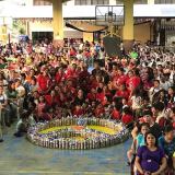 Giant Peace Symbol in Manila, Philipppines has sequestered 250 kg of plastic using 500 ecobricks