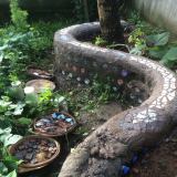 My ecobrick green garden bench  in Ubud, Gianyar, Bali, Lesser Sunda Islands, 80571, Indonesia has sequestered 50 kg of plastic using 233 ecobricks